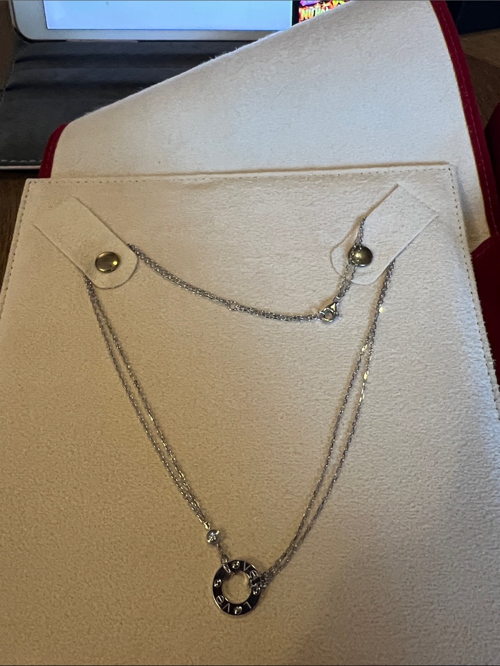 Sterling Silver Double-Layer Necklace with Circular Pendant